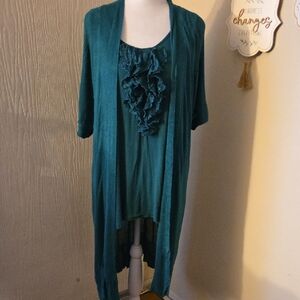 Lane Bryant Two Piece Teal Rayon Garment